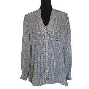 MICHAEL Michael Kors Black/White Woven Pattern Blouse - Size 8